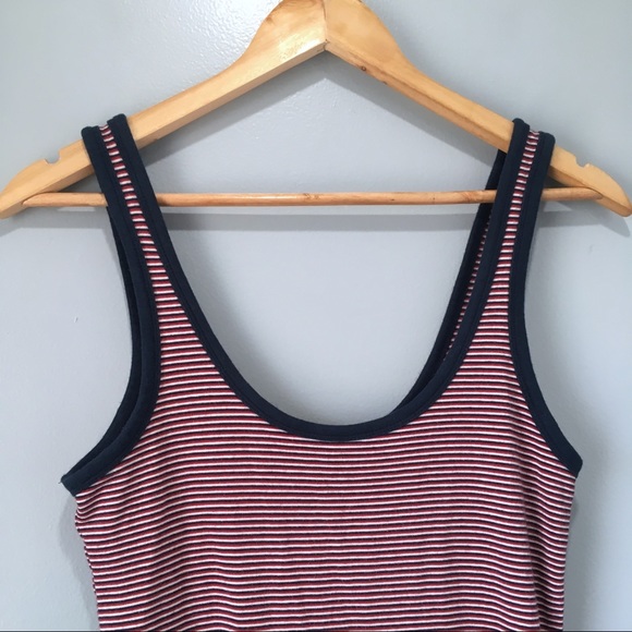 Zara Bodycon Tank Dress Striped Blue & Red - Picture 3 of 7